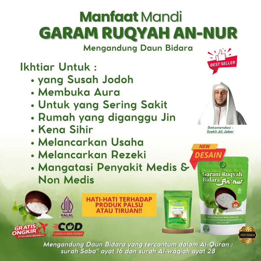 

Garam Rukyah Bidara An-Nur Sudah Didoakan Dengan Khusus || Siap Pakai