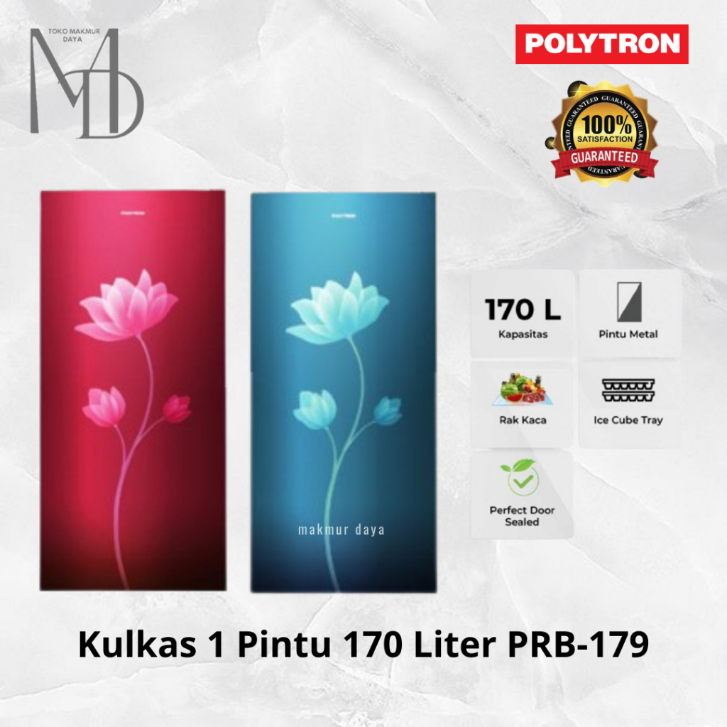 Kulkas 1 Pintu Polytron PRB 179 / PRB 177 Lemari ES 170 Liter PRB179 / PRB177 PRB-179