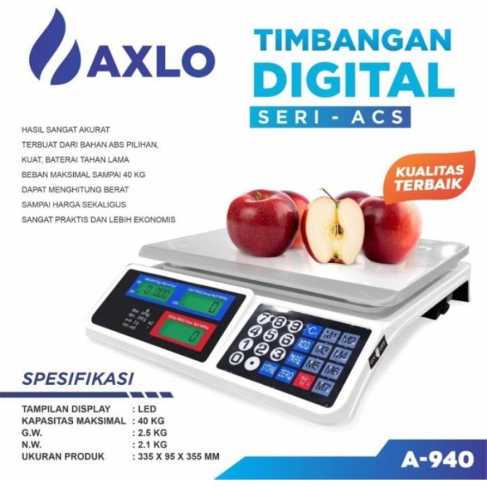 AXLO Timbangan Digital 40 KG Timbangan Laundry ACS A 940 A940 A-940