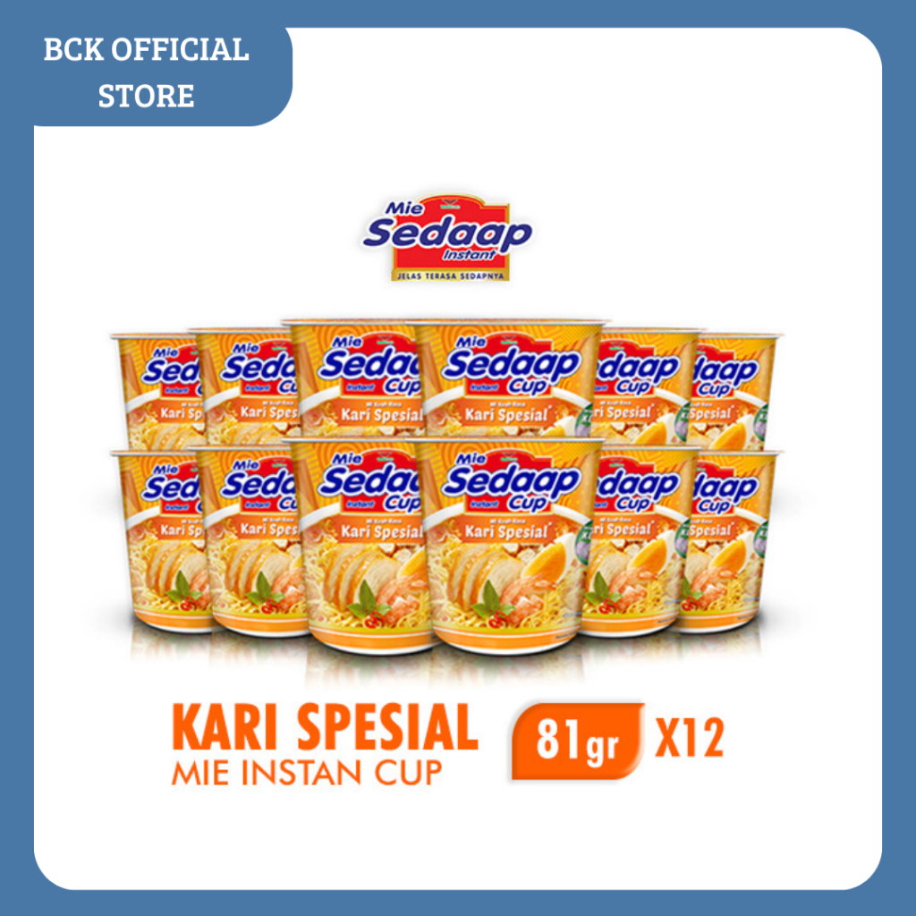 

Sedaap Mie Cup Mi Kuah Rasa Kari Special 12X85gr (KARTON)