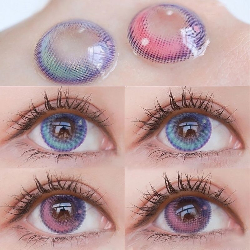 Softlens Minus(0.00s/d-6.00) Mysticeyes CARDCAPTOR Purple/Blue softlens cosplay softlens 14.5mm Free