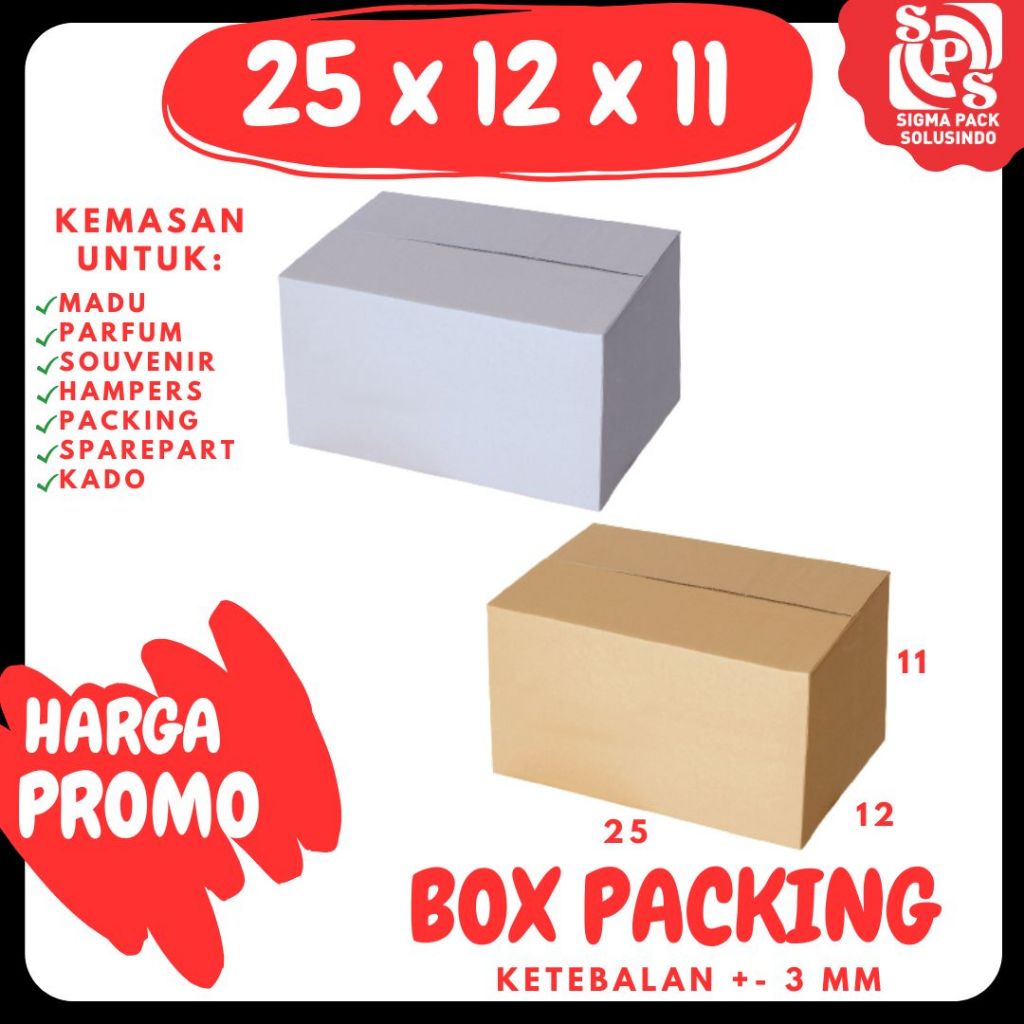 

Kardus 25x12x11 Packing A1 Karton Kotak Kemasan Olshop Sparepart Dus Souvenir Botol Kosmetik Jamu Madu