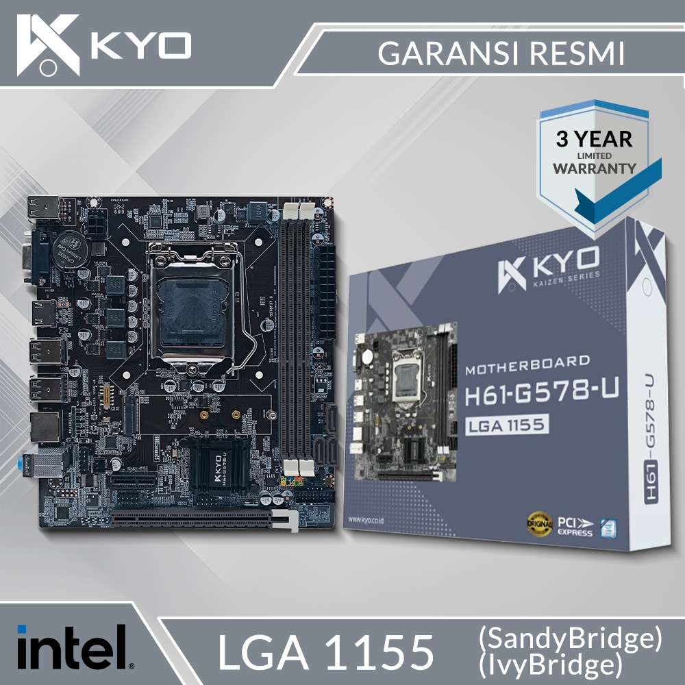 Terlaris Motherboard Kaizen H61 Lga 1155 Ddr3 H61 Mainboard Mobo H61