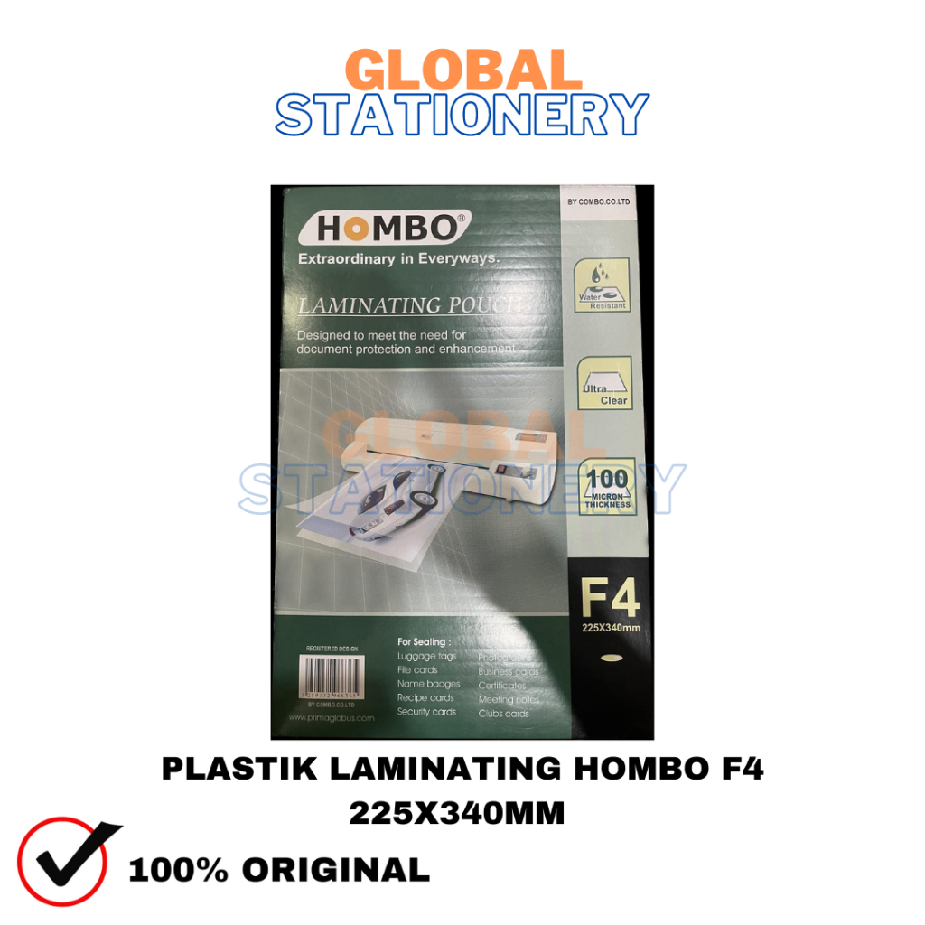 

Laminating Hombo Folio F4 Plastik Laminating Laminating FILM HOMBO 225 x 340mm