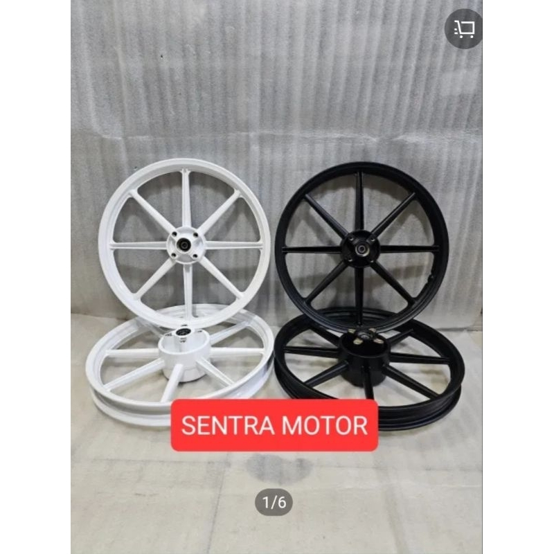 Velg racing SUPRA X 125 dobel dis swant palang 8 warna putih dan hitam depan belakang cakram

