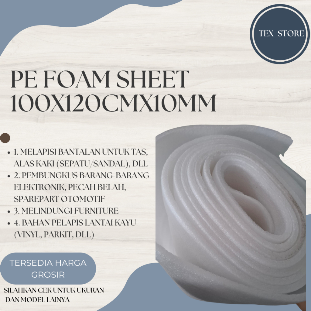 

Busa Packing PE Foam Sheet 10mm x 120cm x 100cm Parket, Lapisan Tas, Wrapping