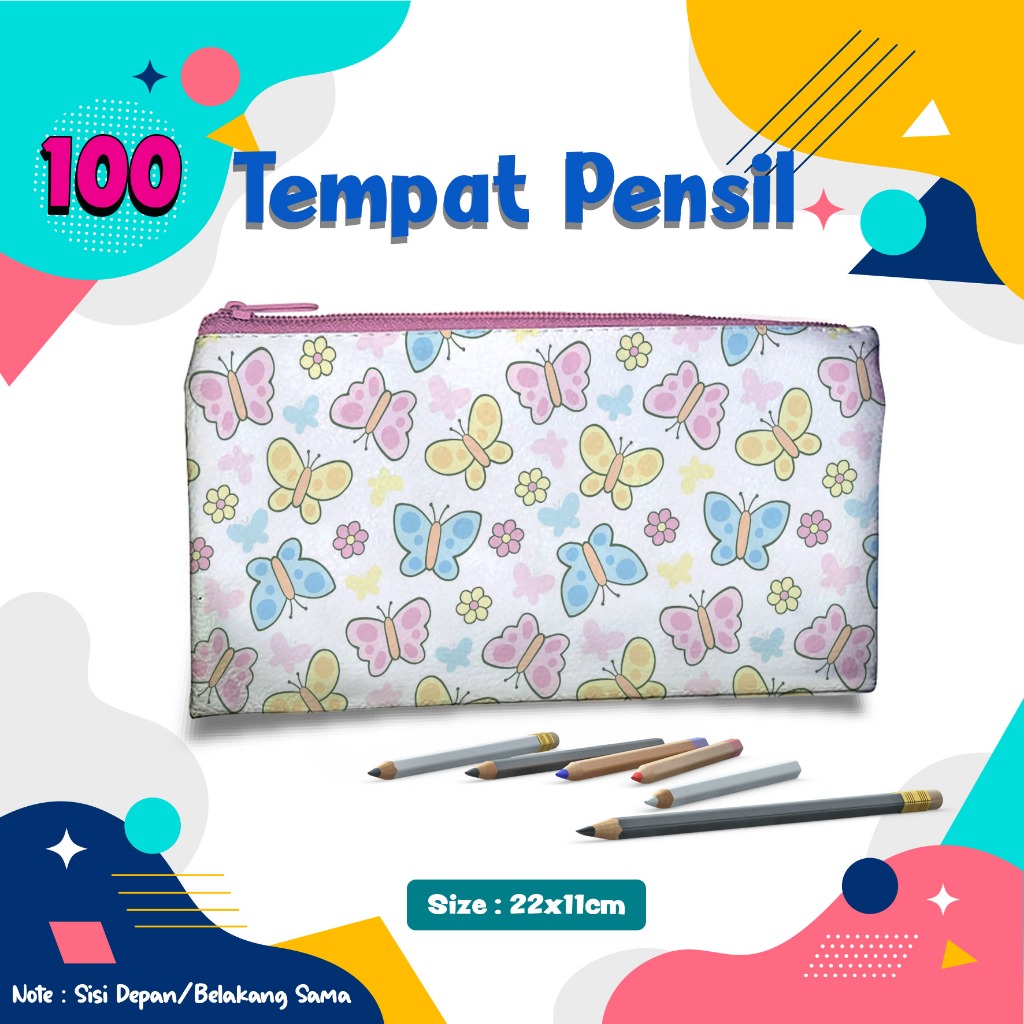 

Pencil Case motif kupu kupu kode 100 Animal Cute Tempat Pensil Kostak Kotak wadah Pouch dompet
