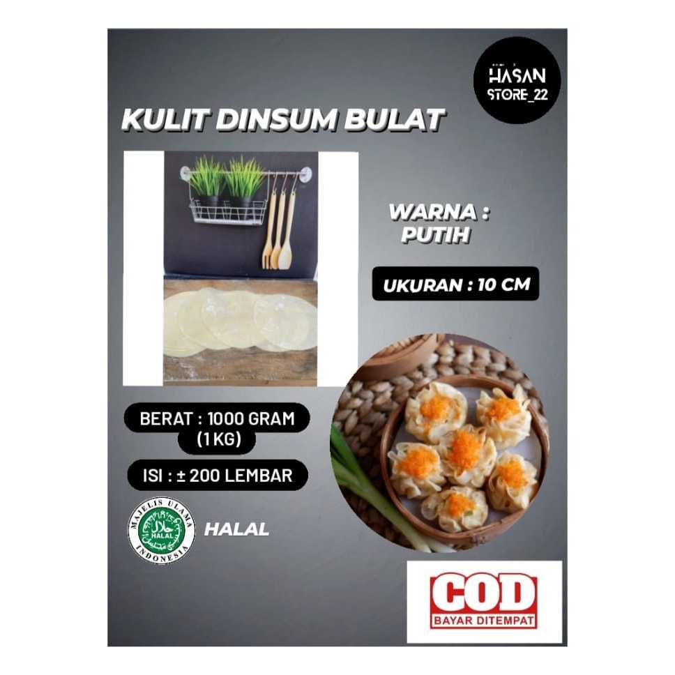 

Kulit Dimsum Bulat 10cm Warna Putih kemasan 1000gram atau 1 kg Tipis Halal Enak Kulit Siomay Gyoza Bulat