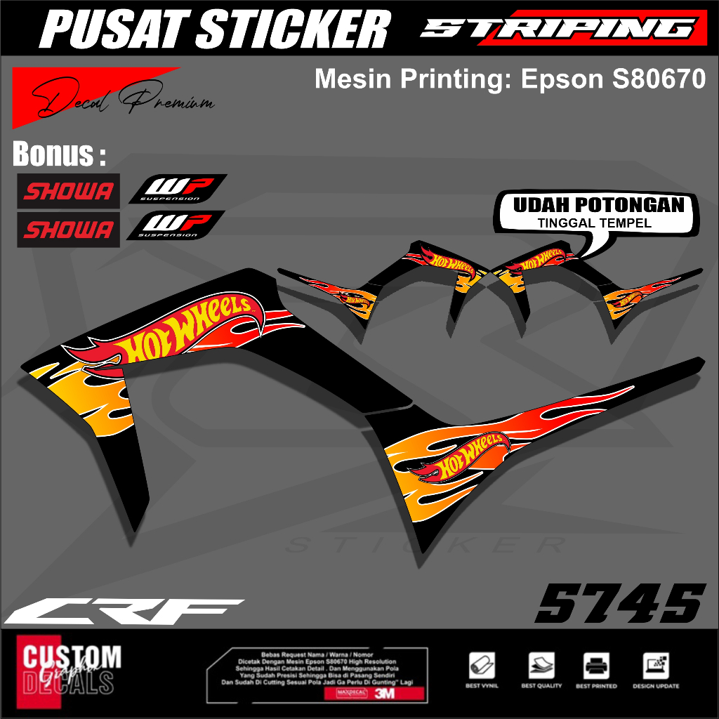 striping new crf 150L striping ori crf stiker motif hotwheels api