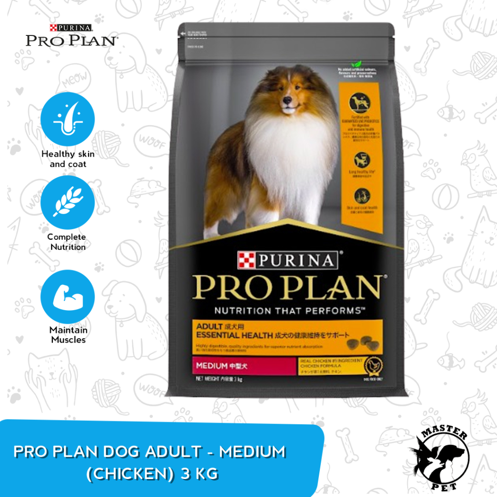 Makanan Anjing Pro Plan Medium Adult 3kg Dog Food ProPlan 3kg