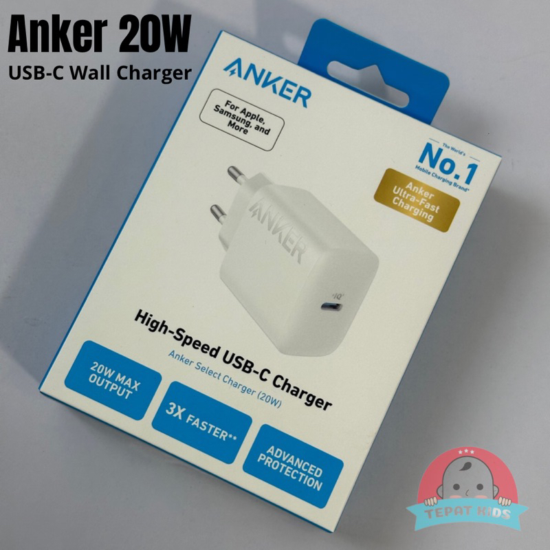 CHARGER ANKER ADAPTER 20W KABEL USB TO LIGHTING MFI