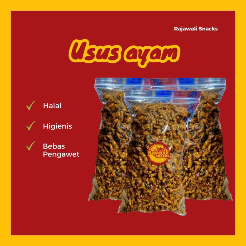 

[100GR] KRIPIK USUS AYAM PEDAS/USUS CRISPY/CEMILAN RINGAN/KEMASAN 100 GRAM