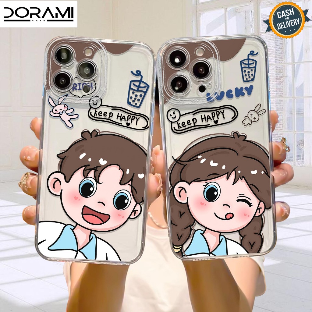Case Samsung A14 A24 A34 A54 A10 A70 J8 2018 S21FE - ( COUPLE ) - Softcase Transparant - Clear Case 