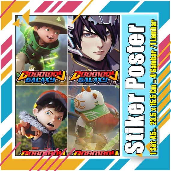 Stiker Poster A3 A3+ A4 Sticker Vinyl Artpaper 260 Cromo boboi Boboy boy boboiboy Boboboi Boboboy ga