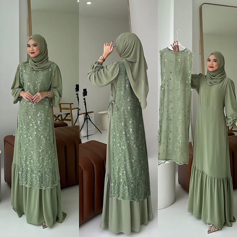Gamis Wanita Terbaru 2026 Bj Gamus Lebaran Cod Murah Kekinian Gwmis Brokat Busui Frendly Idhul Fitri