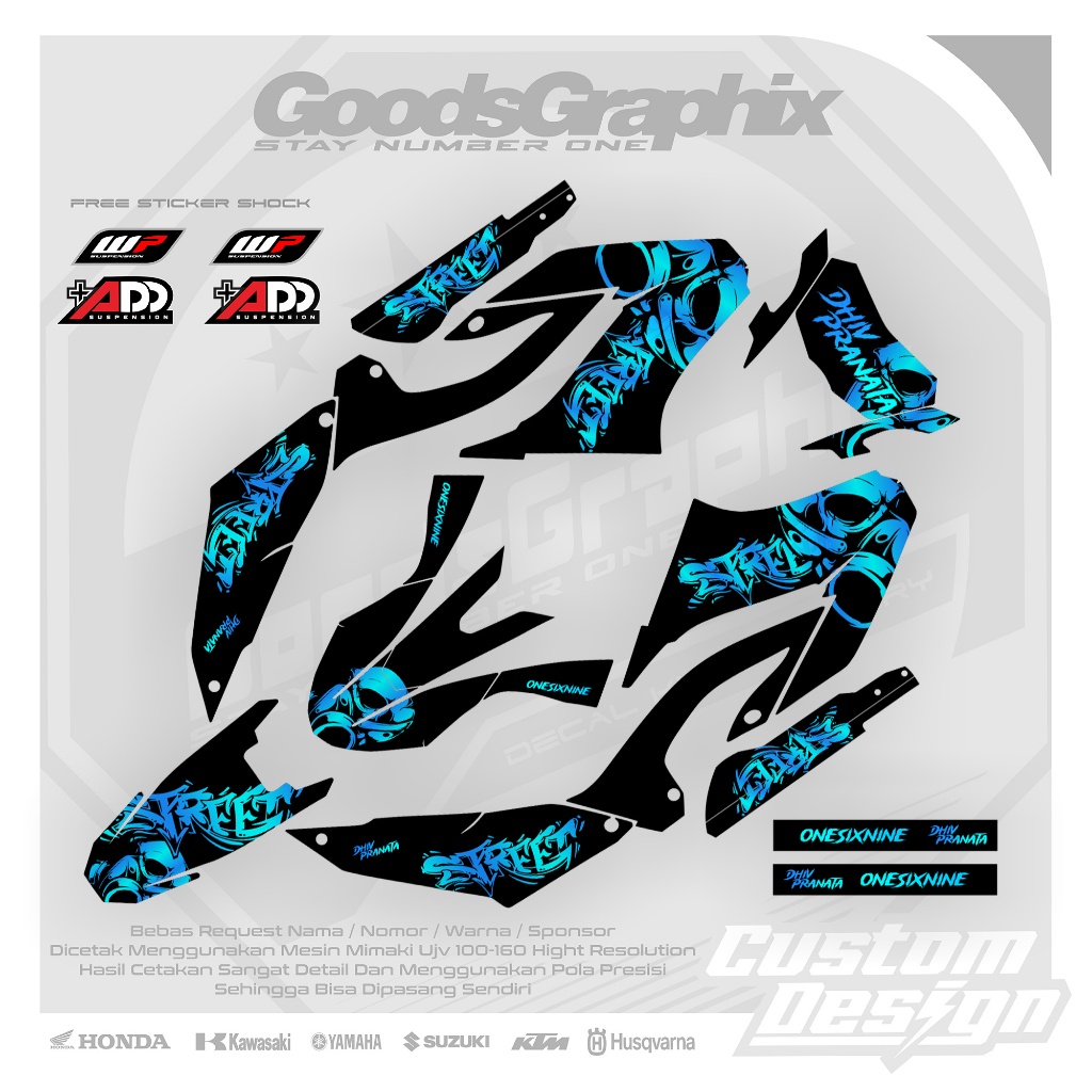 Decal Wr 155 Hitam Street Design  Custom - Decal Wr 155 Superglossy Premium