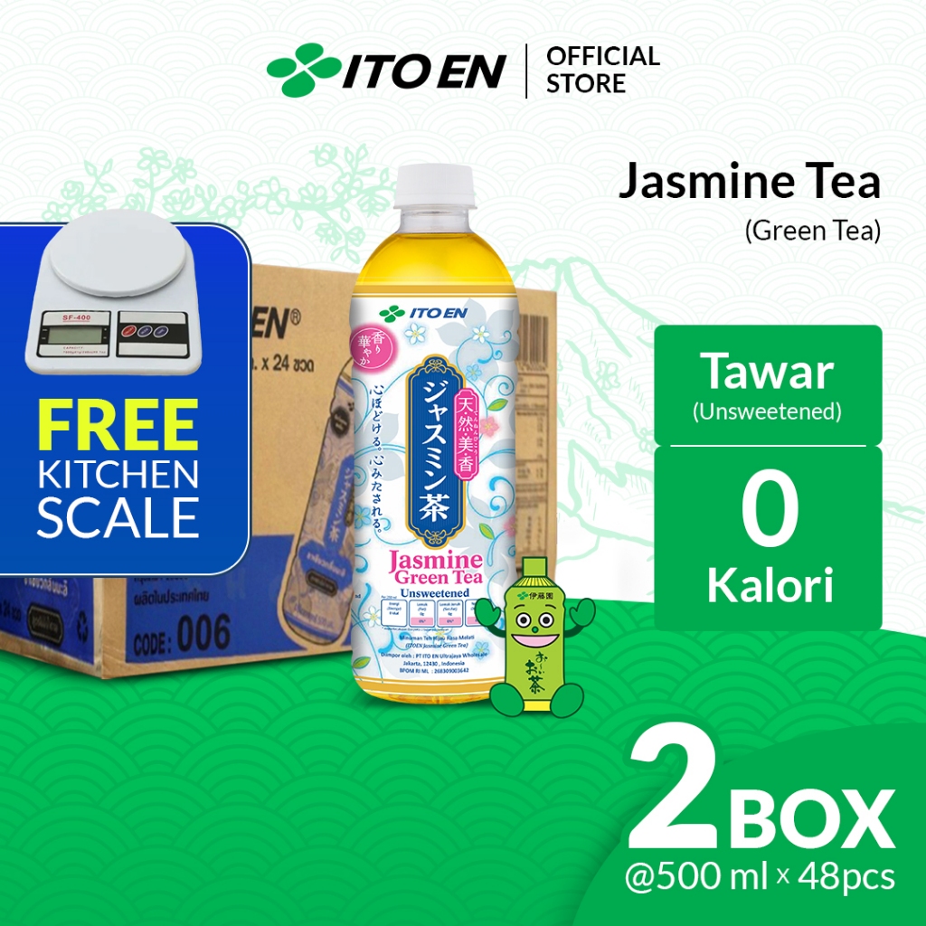 

2 Box ITO EN Jasmine Green Tea No Sugar 500ml Free Kitchen Scale