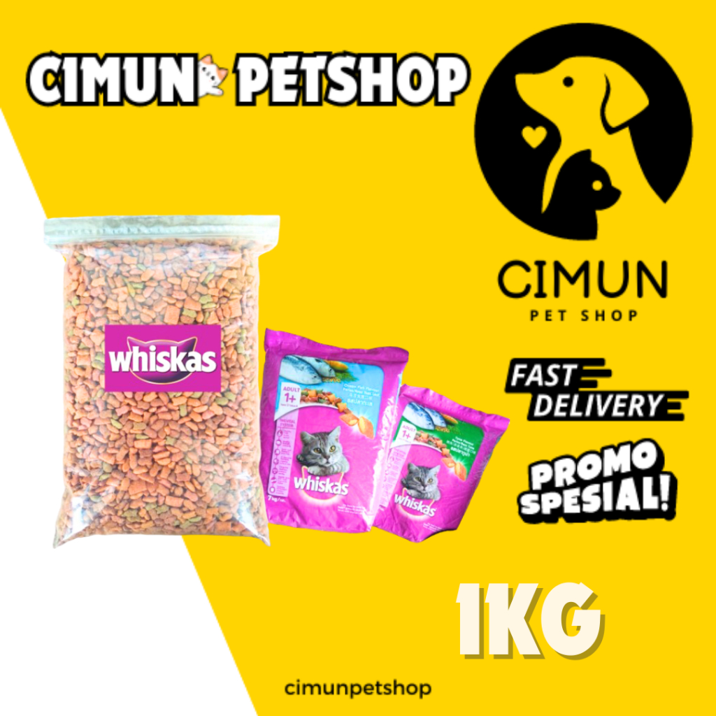 whiskas repack 1kg makanan kucing kering whiskas