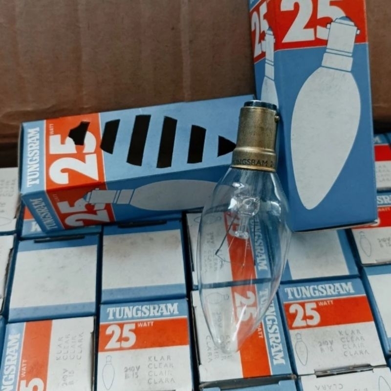 LAMPU BAYONET KACA BENING NEONLAMPU 25WATT 220V - 240VAC