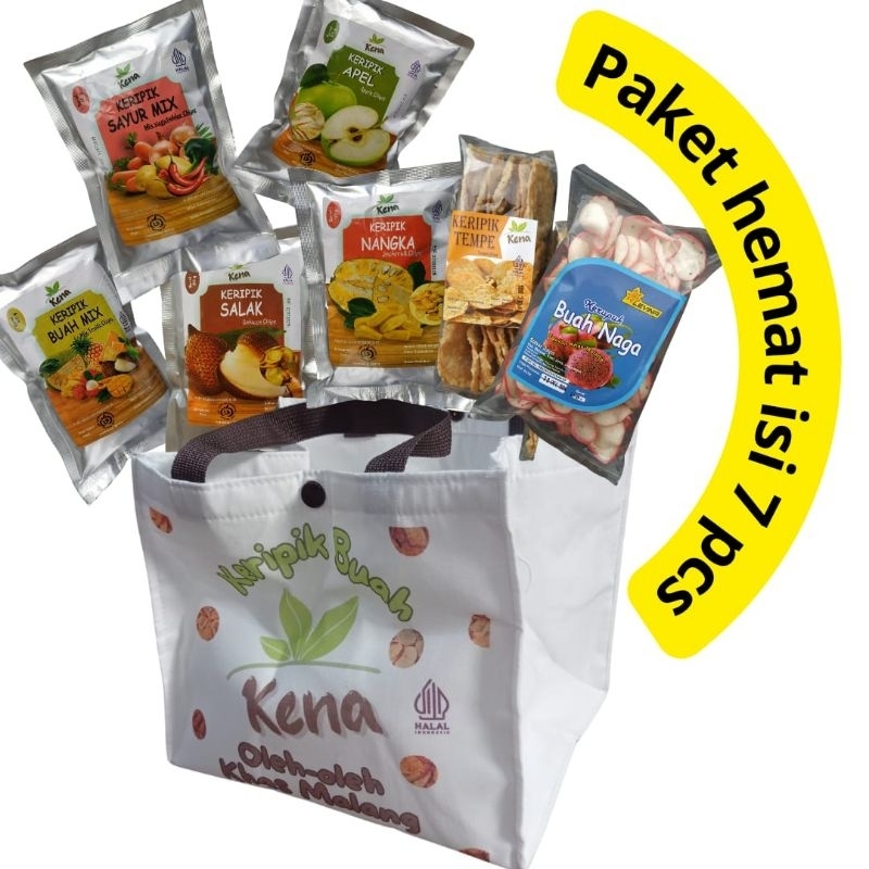 

paket hampers keripik buah kena isi 7 varian