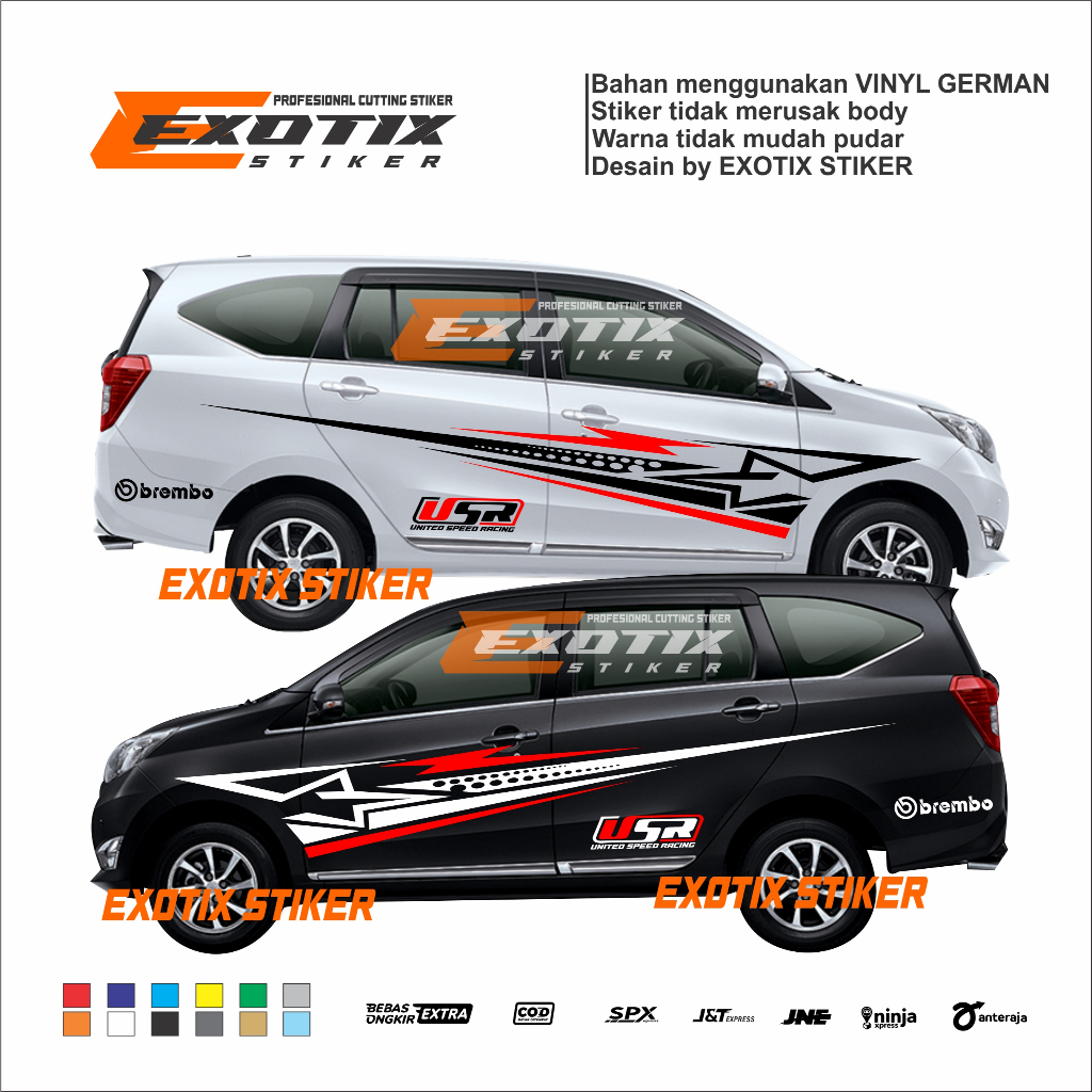 Stiker mobil sigra calya cutting stiker variasi body mobil calya sigra