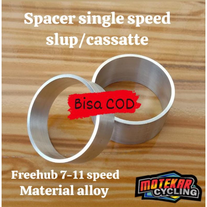 Adaptor-spacer-converter alloy single speed untuk freehub slup 7-12 speed