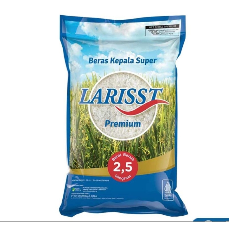 

Larisst beras kepala super premium kemasan 2,5 kg