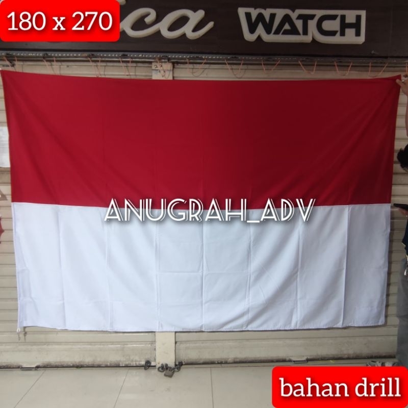 

bendera merah putih bahan drill exsclusive ukuran 180cm x 270cm