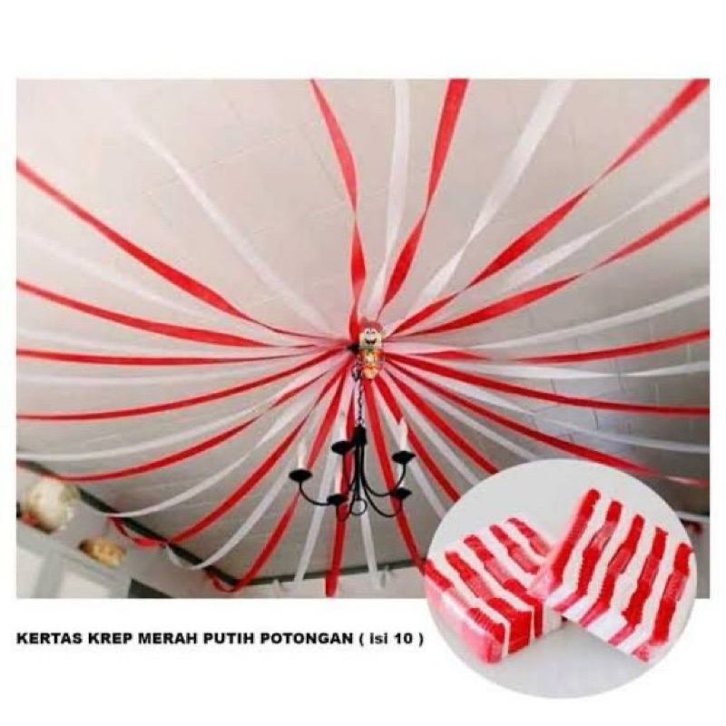 

KERTAS KREP HIASAN MERAH PUTIH LEBAR 4cm (ISI 10)