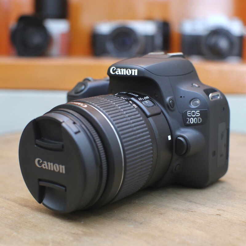 KAMERA CANON EOS 200D LENSA 18-55MM - kamera Dslr Canon eos 200D fullshet box bukan 100D 250D 550D 6
