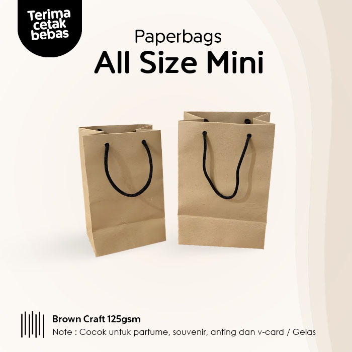 

(All Mini) Paper Bag Mini Coklat All Size, Paper Bag Kado Packing Parfume Souvenir, Paperbag Coklat Kecil, Papper Bag Polos Murah