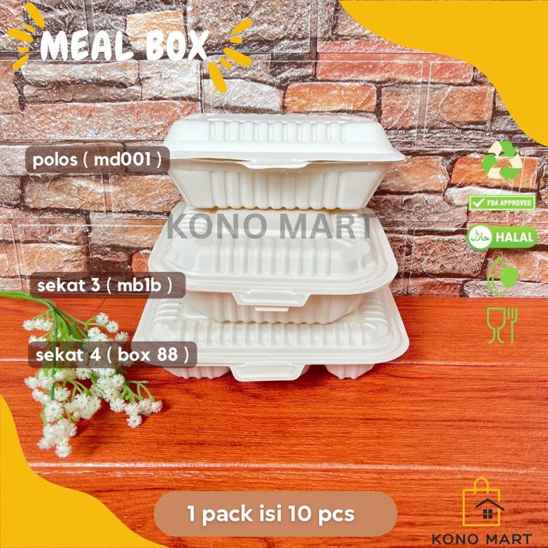 MEAL BOX SEKAT WARNA CREAM / MIKA BOX SEKAT MAKANAN / MEAL BOX MB1B / MEAL BOX 88 / MEAL BOX KOTAK M