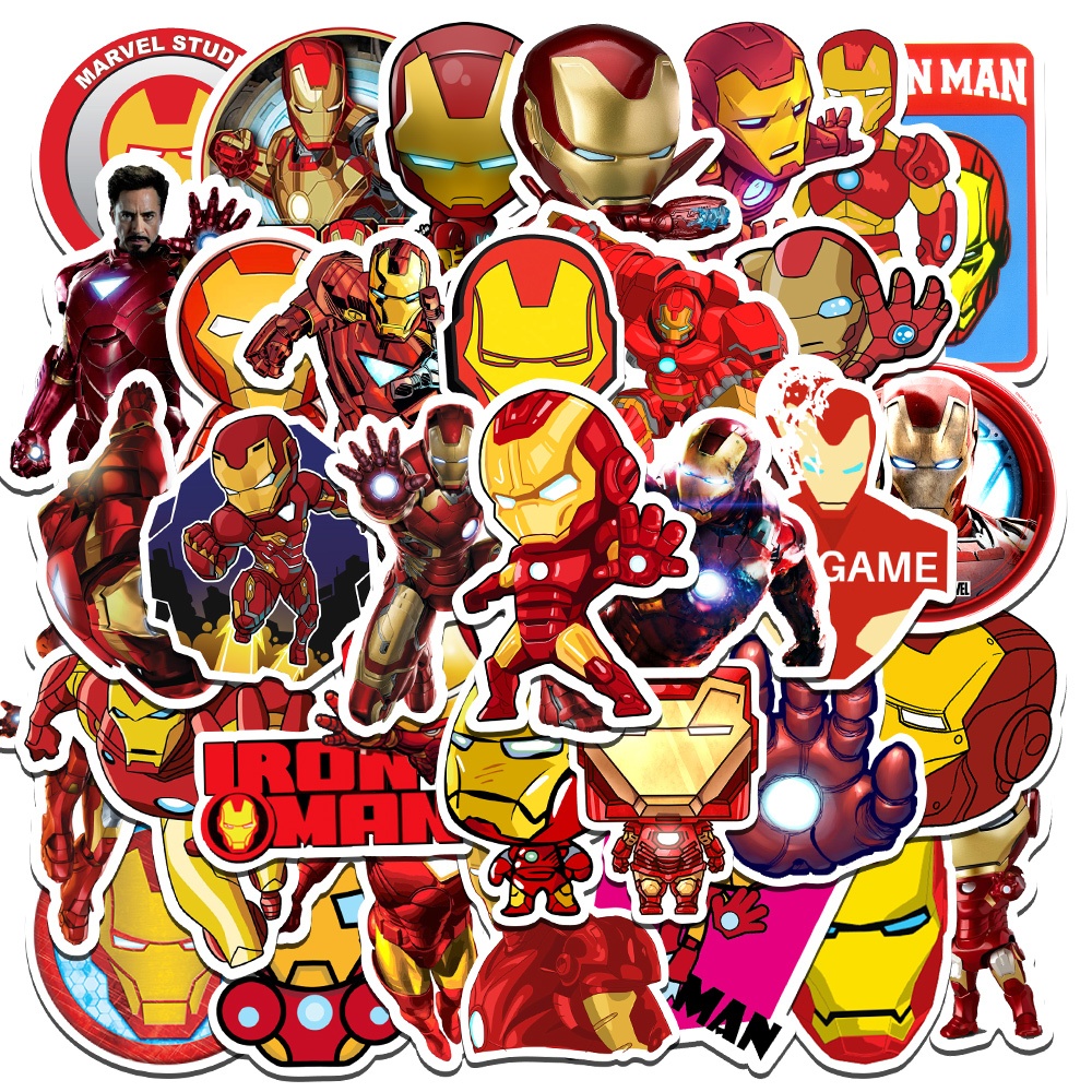 

[35PCS ]Stiker Disney Iron Man The Avengers Stiker Anak Stiker Marvel Decal Kartu Vinyl Anti Air-Sticker Aesthetic Buku Journal Koper Casing HP Tablet Laptop Helm Motor Botol Minum