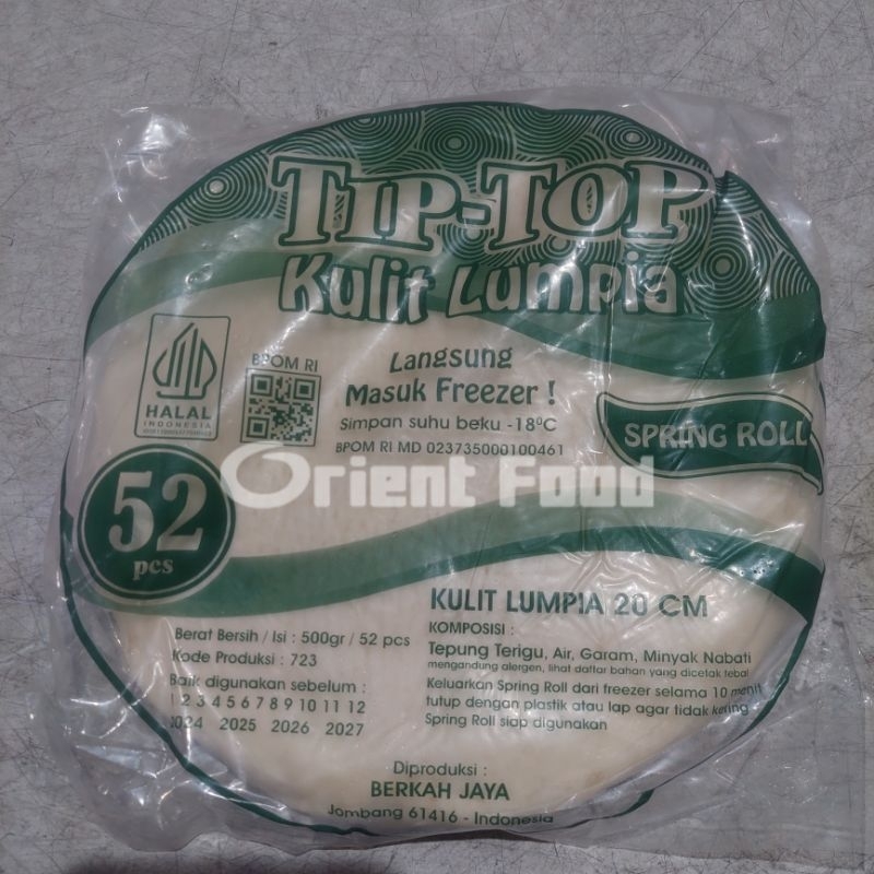 

Kulit Lumpia Spring Roll TipTop 20cm isi 52 lembar
