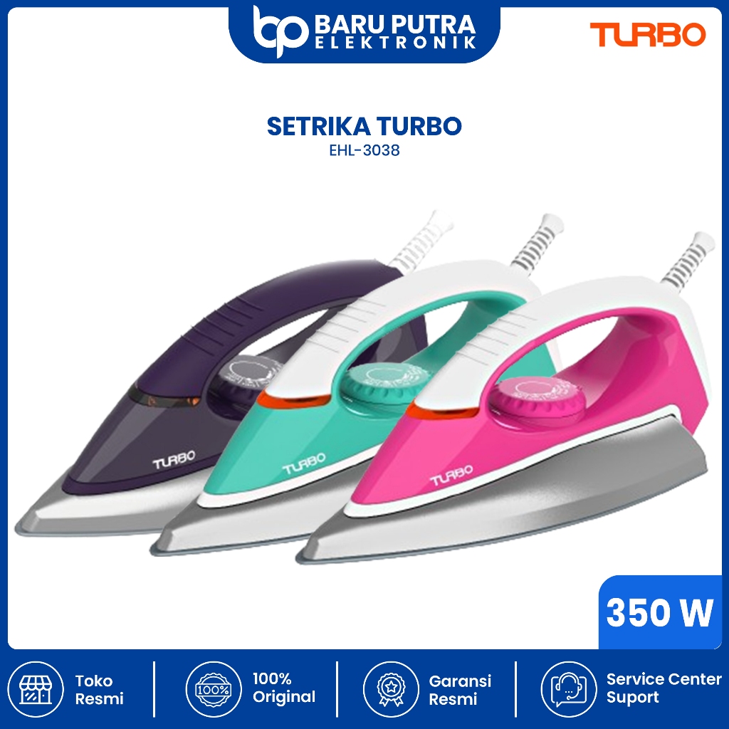 TURBO Setrika Listrik EHL3038 Trylon Glade / Dry Iron EHL-3038 / EHL 3038