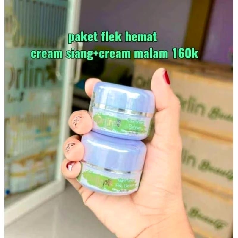 KRIM MALAM ORLIN BEAUTY+KRIM SIANG ORLIN BEAUTY FLEK PLATINUM KRIM WAJAH BPOM ORIGINAL 100%
