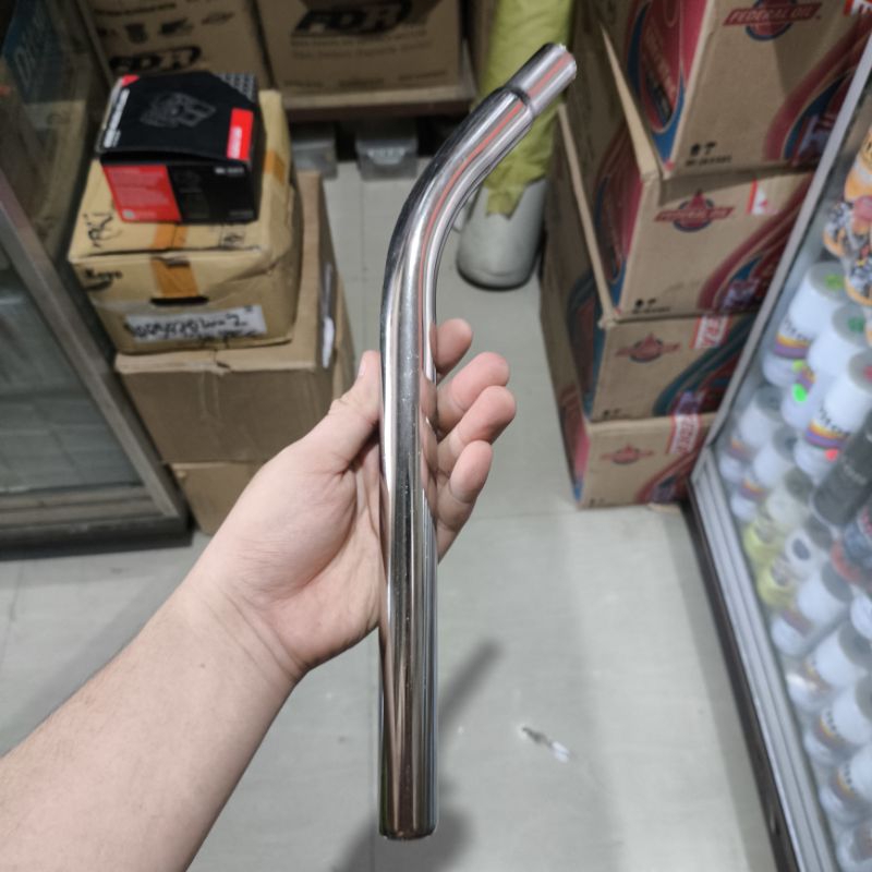 TIANG SADEL BENGKOK || TIANG SADEL BMX || TIANG SADEL SEPEDA || TIANG SADEL ANAK-ANAK WARNA CHROME