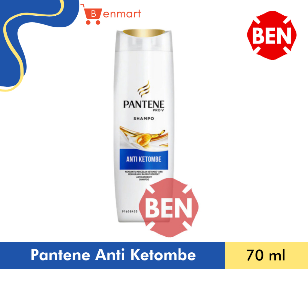 Pantene Anti Ketombe Botol 70ml 70 ml - Shampoo Shampo Biru Kecil