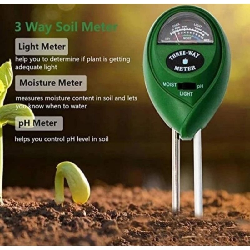 Soil Meter 3 In 1 Moisture Ph Light Tester Tanah Alat Cek Analyzer Set