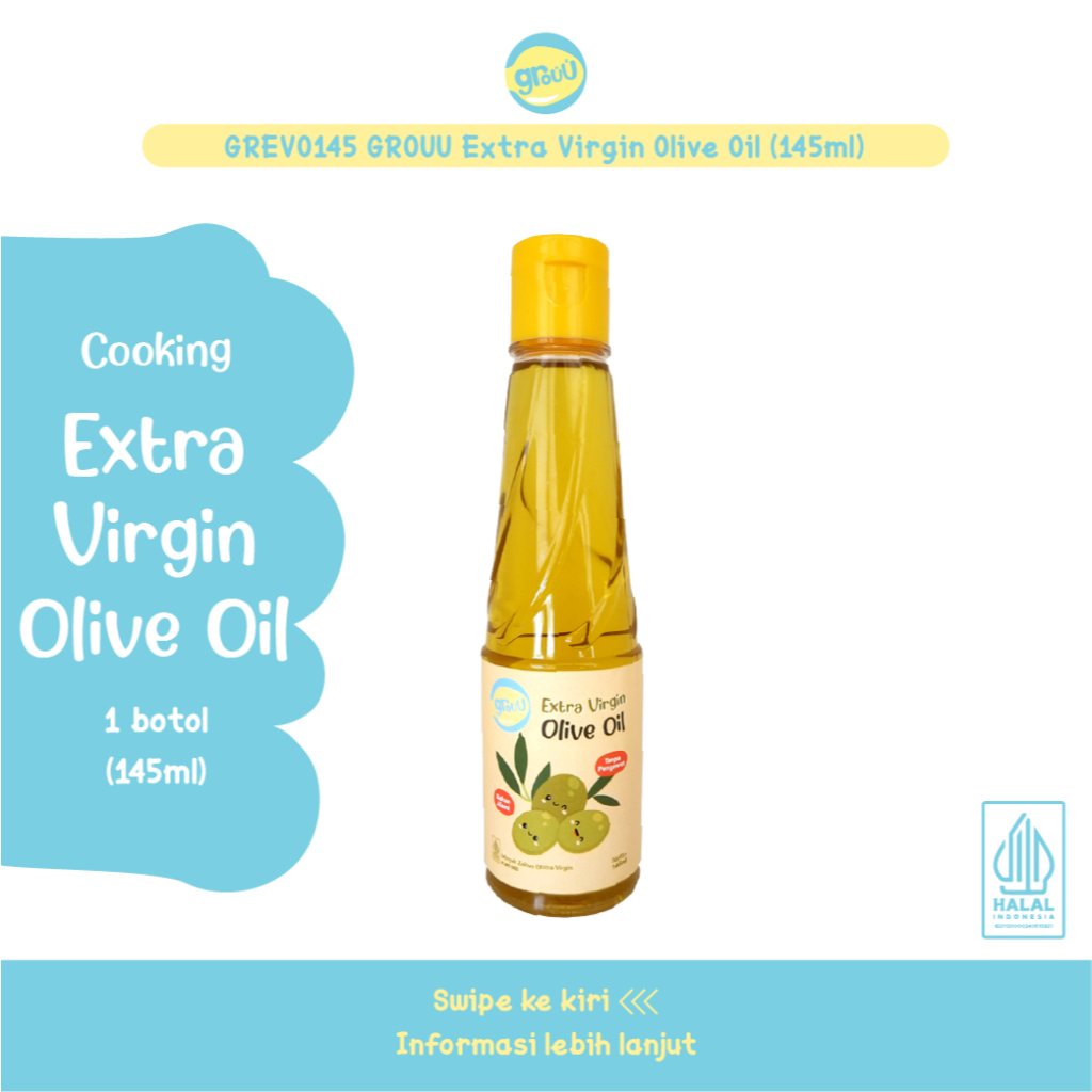 

GROUU Virgin Olive & Sesame Oil 145ml - Minyak Zaitun / Wijen BB Booster MPASI No MSG