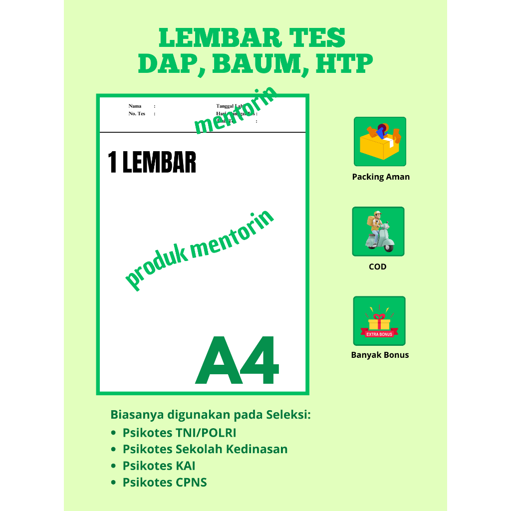 

Kertas tes Psikotes menggambar orang, menggambar pohon, menggambar rumah pohon orang