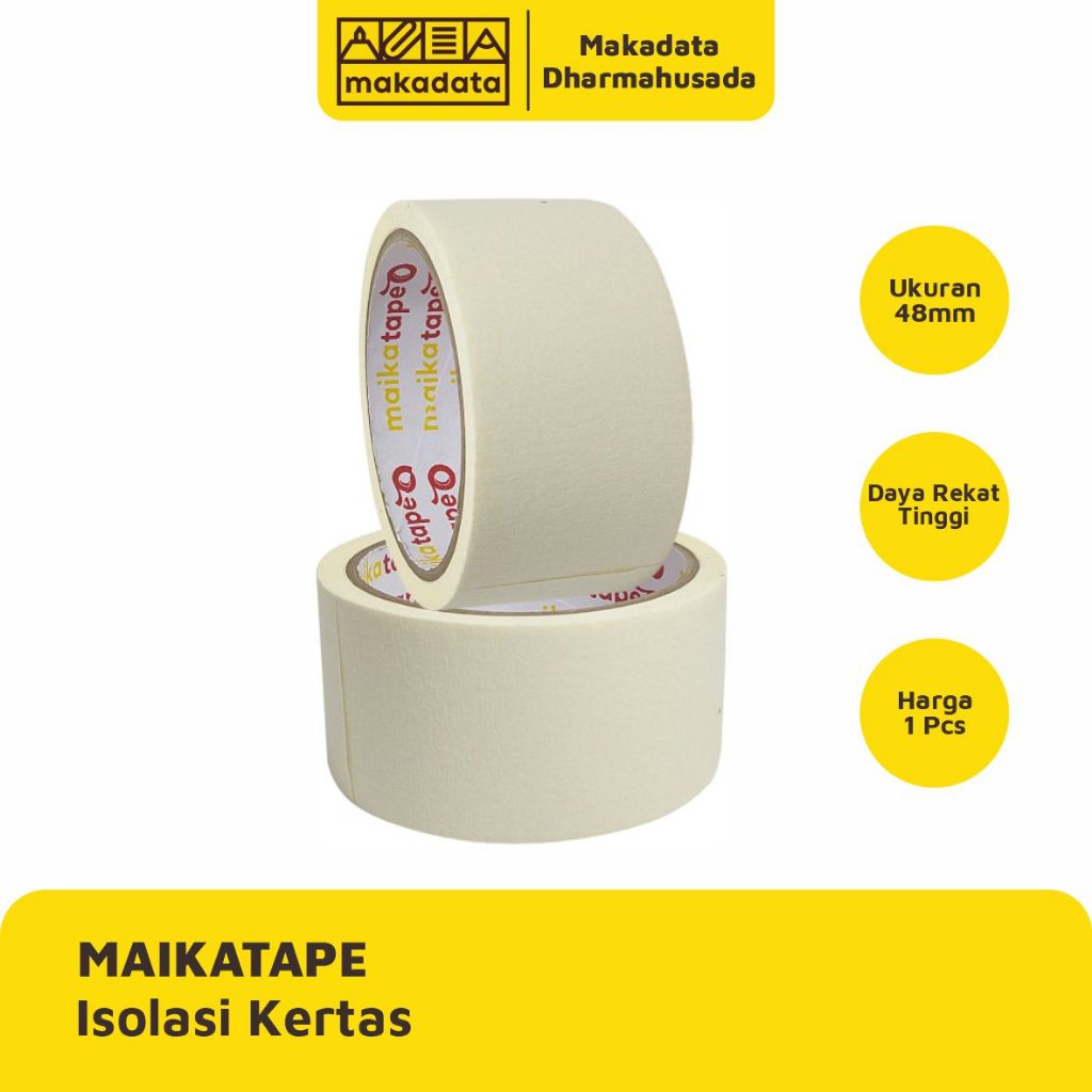 

ISOLASI KERTAS | MASKING TAPE MAIKATAPE 48MM (1 PCS)