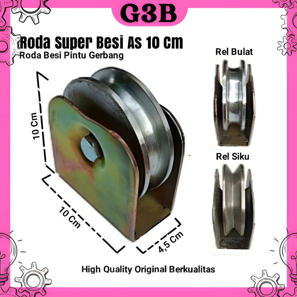 Roda pagar besi as 10cm roda pintu gerbang Berkualitas