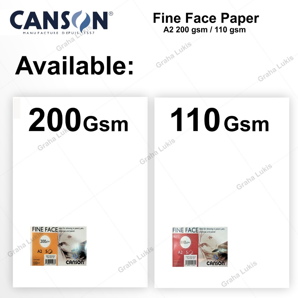 

Canson Fine Face Paper A2 200 Gsm / 110 Gsm