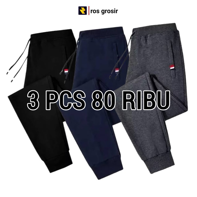 promo terbatas 3 pcs 80 ribuan joger trining jogger unisex pria wanita celana trining sport tebal le