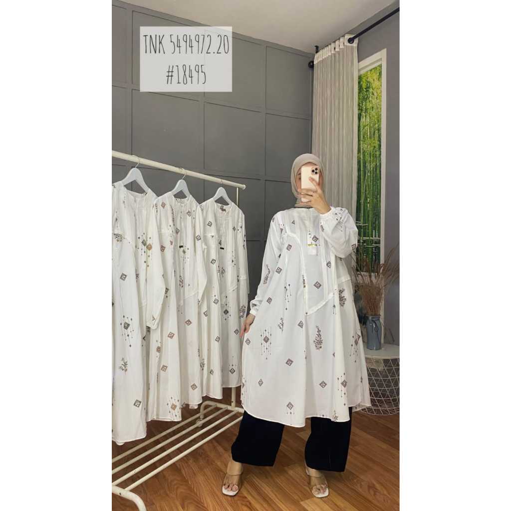 TUNIK WANITA MOTIF KLASIK TUNIK JUNE DRESS WANITA MUSLIM