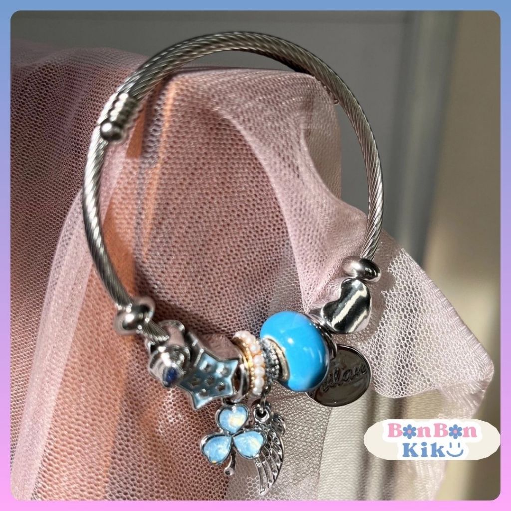 Bonbonkiku - Bracelet Gelang Pandora Bahan Alloy Baja Titanium 925 silver