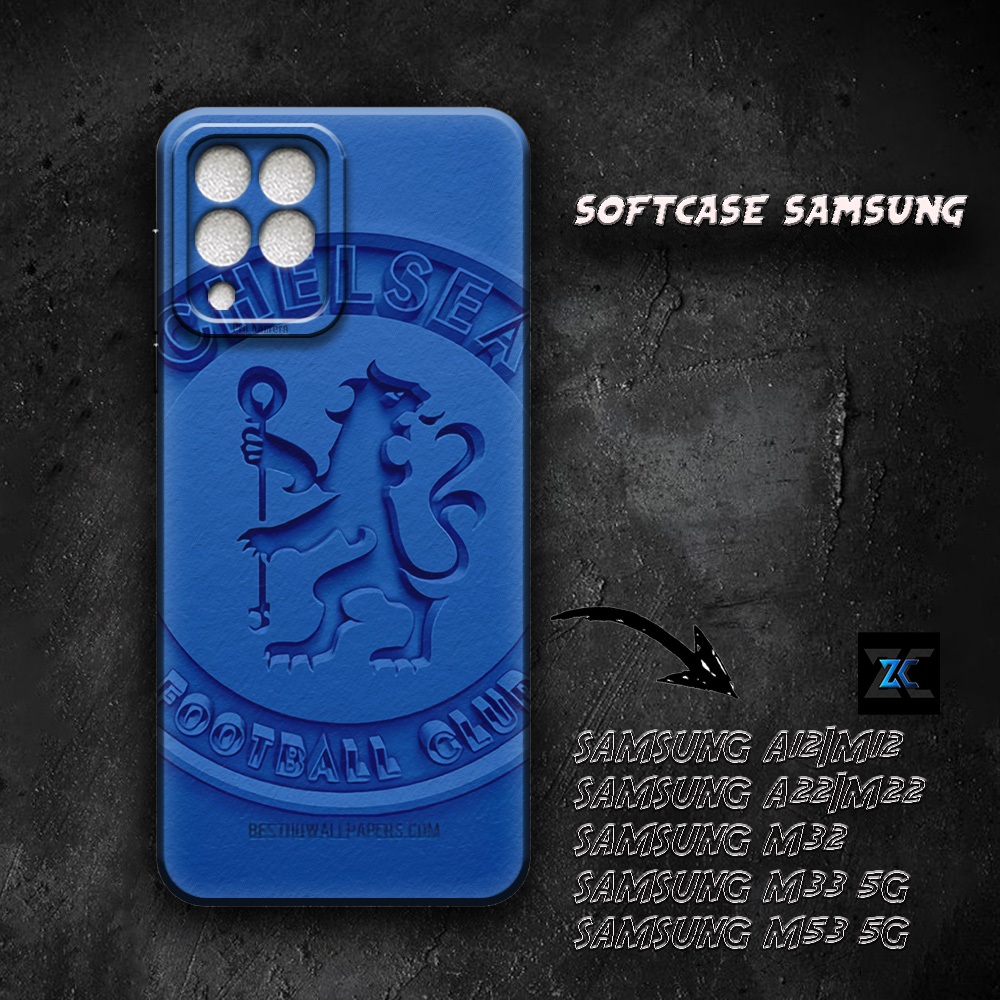 Softcase Samsung A12 M12 A22 M22 M32 4G Casing Pelindung Kamera Motif Football Club (TB13) Kesing Pr