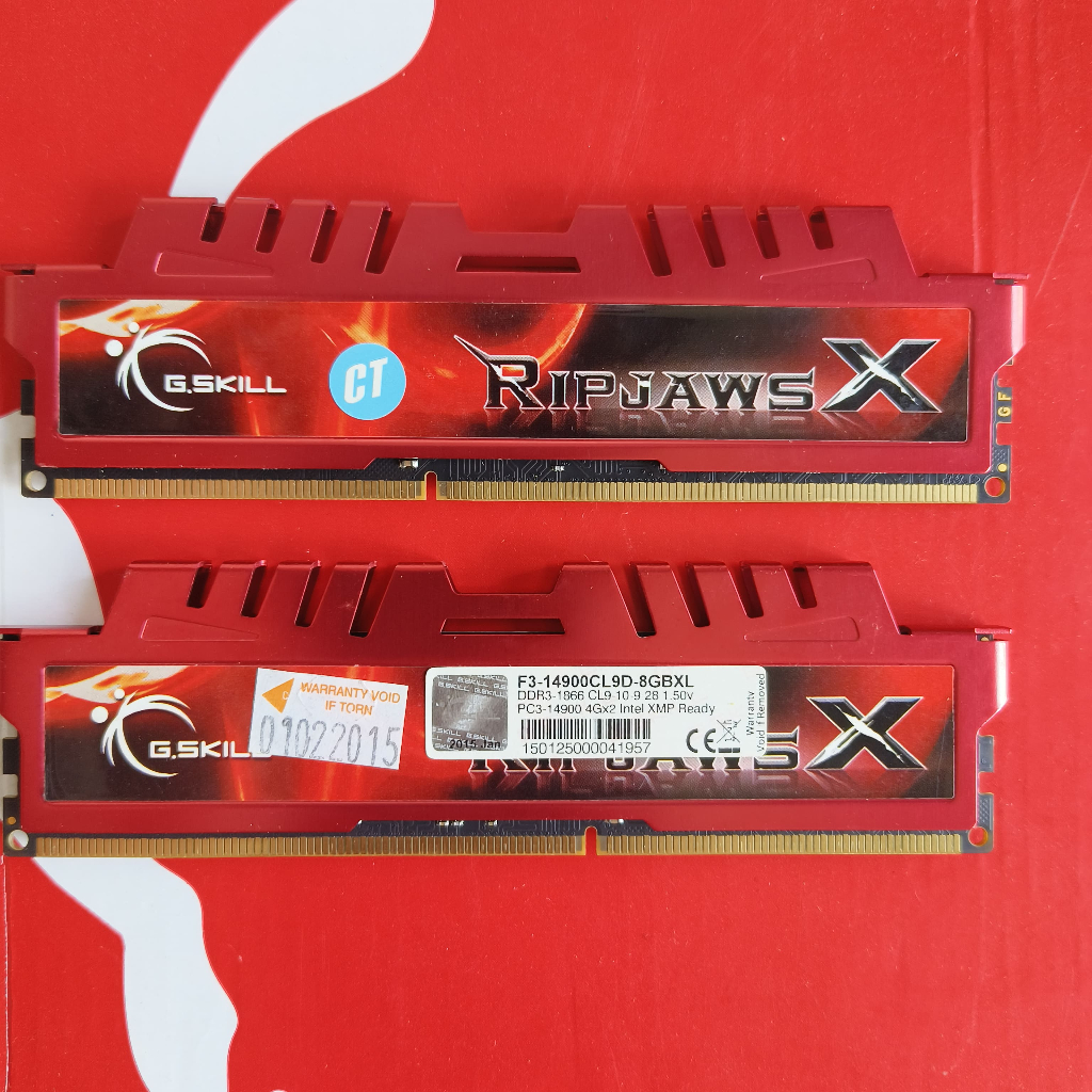 RAM GAMING G.SKILL 8GB KIT 2X4GB PC3-14900/1866MHZ DDR3 RIPJAWS X MERAH LONGDIMM