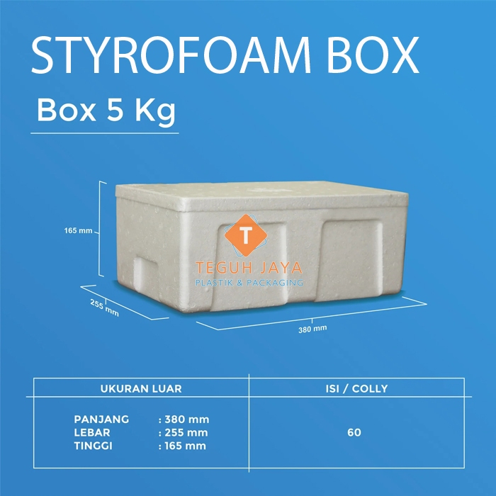 Styrofoam Gabus Box 5 KG Sterofoam Box Kotak Gabus Ikan Buah 38 x 25,5 x 16,5 Cool Box Frozen Food